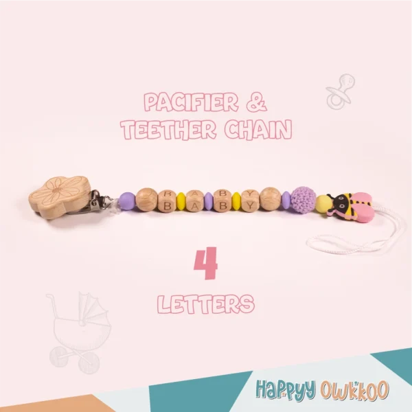 Baby Items, Silicone Products, Baby Chain, Pacifier, Teether, Chain, Pacifier Chain, Teether Chain, Wooden, Wooden Chain,