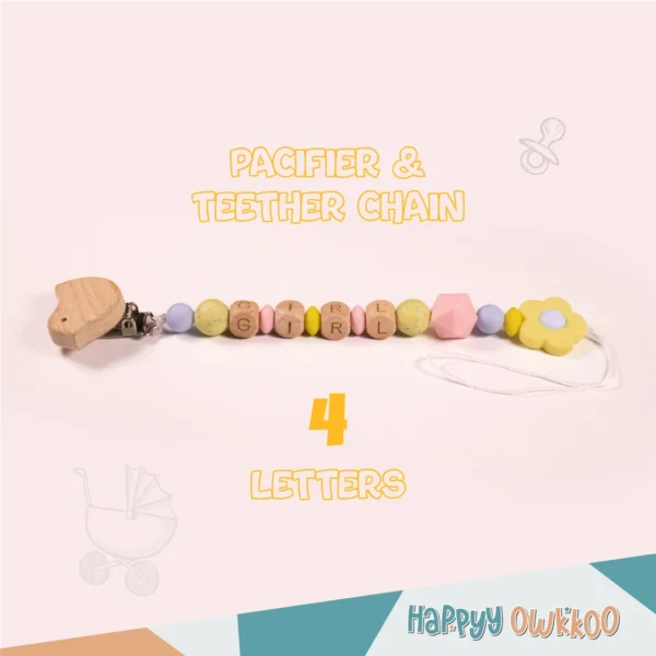 Baby Items, Silicone Products, Baby Chain, Pacifier, Teether, Chain, Pacifier Chain, Teether Chain, Wooden, Wooden Chain,